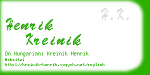 henrik kreinik business card